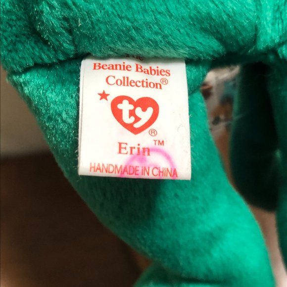 1997 TY ERIN  BEANIE BABY  RED STAMP QUALITY CONTROL 472 TUSHTAG MARCH 17,1997 - Picture 9 of 13